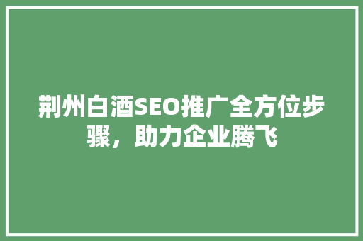荆州白酒SEO推广全方位步骤，助力企业腾飞