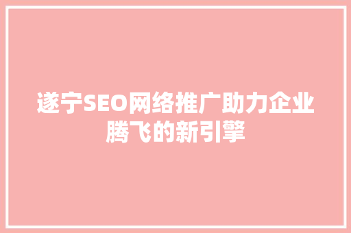 遂宁SEO网络推广助力企业腾飞的新引擎