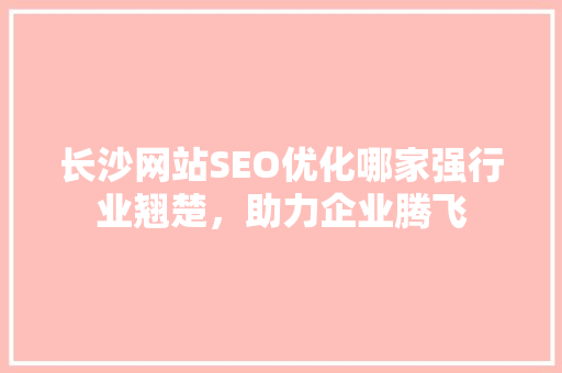 长沙网站SEO优化哪家强行业翘楚，助力企业腾飞