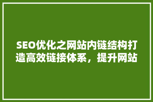 SEO优化之网站内链结构打造高效链接体系，提升网站排名