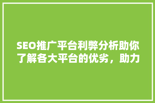 SEO推广平台利弊分析助你了解各大平台的优劣，助力网站优化