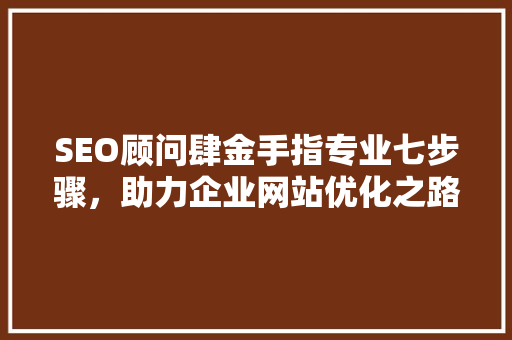 SEO顾问肆金手指专业七步骤，助力企业网站优化之路