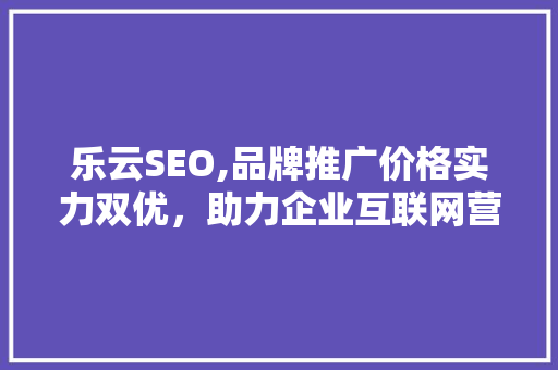 乐云SEO,品牌推广价格实力双优，助力企业互联网营销腾飞