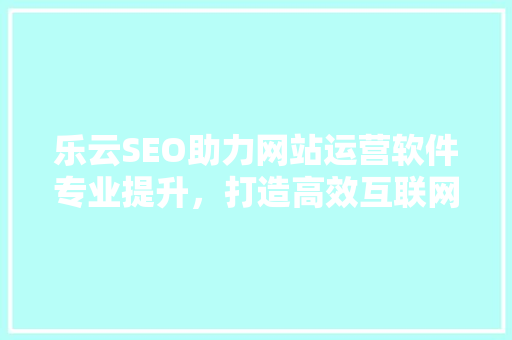 乐云SEO助力网站运营软件专业提升，打造高效互联网营销步骤