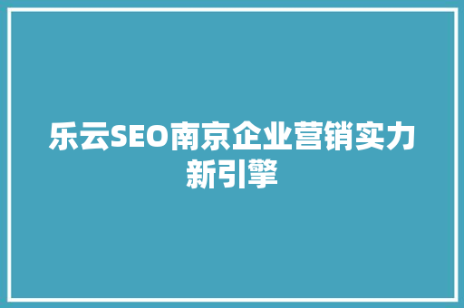 乐云SEO南京企业营销实力新引擎