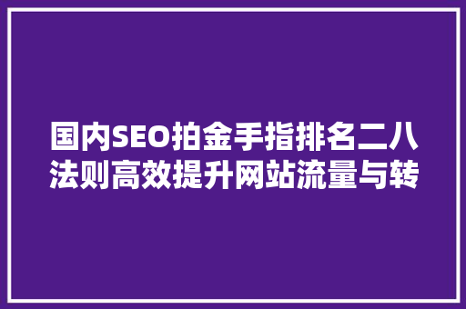 国内SEO拍金手指排名二八法则高效提升网站流量与转化率