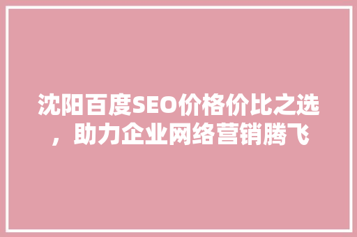 沈阳百度SEO价格价比之选，助力企业网络营销腾飞