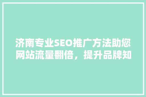 济南专业SEO推广方法助您网站流量翻倍，提升品牌知名度