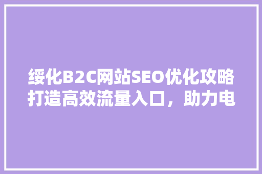 绥化B2C网站SEO优化攻略打造高效流量入口，助力电商腾飞