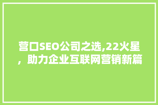 营口SEO公司之选,22火星，助力企业互联网营销新篇章