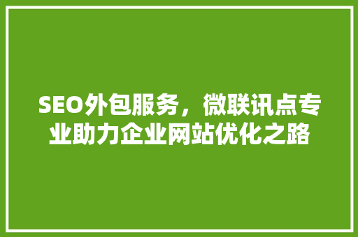 SEO外包服务，微联讯点专业助力企业网站优化之路
