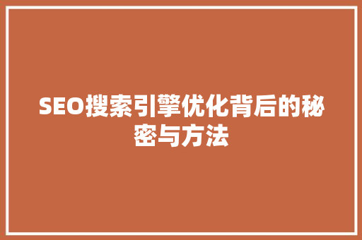 SEO搜索引擎优化背后的秘密与方法