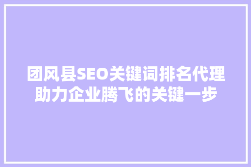 团风县SEO关键词排名代理助力企业腾飞的关键一步  第1张