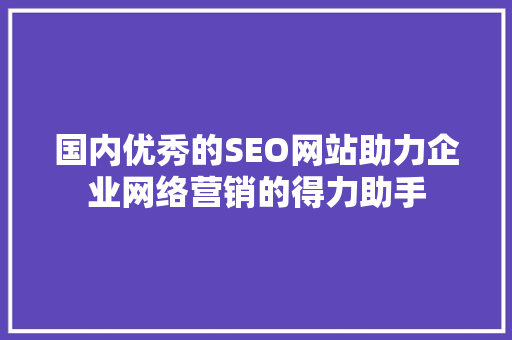 国内优秀的SEO网站助力企业网络营销的得力助手