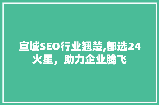 宣城SEO行业翘楚,都选24火星，助力企业腾飞