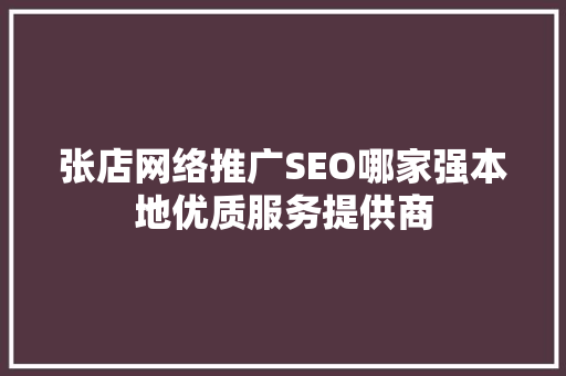 张店网络推广SEO哪家强本地优质服务提供商