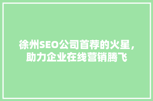 徐州SEO公司首荐的火星，助力企业在线营销腾飞