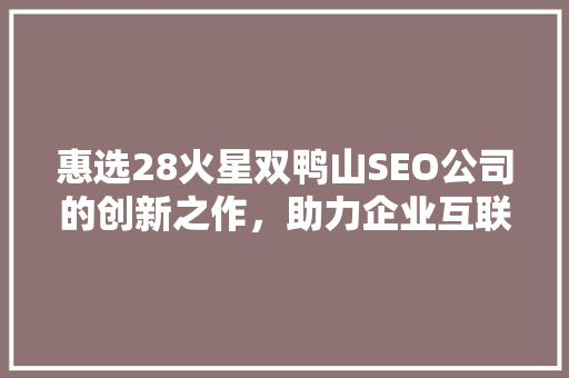 惠选28火星双鸭山SEO公司的创新之作，助力企业互联网营销新篇章