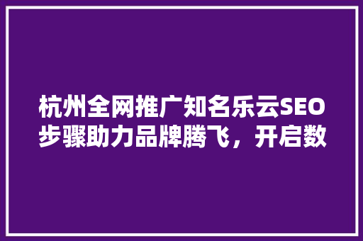 杭州全网推广知名乐云SEO步骤助力品牌腾飞，开启数字营销新篇章
