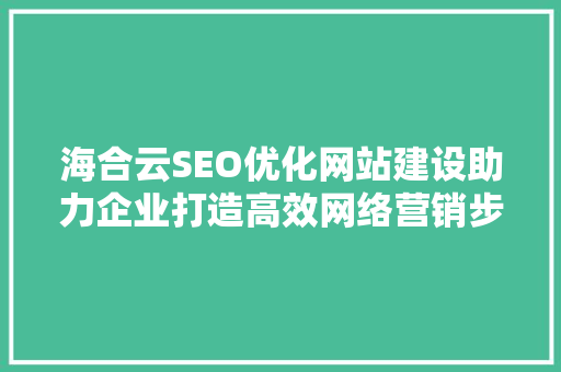 海合云SEO优化网站建设助力企业打造高效网络营销步骤