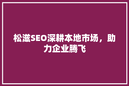 松滋SEO深耕本地市场，助力企业腾飞