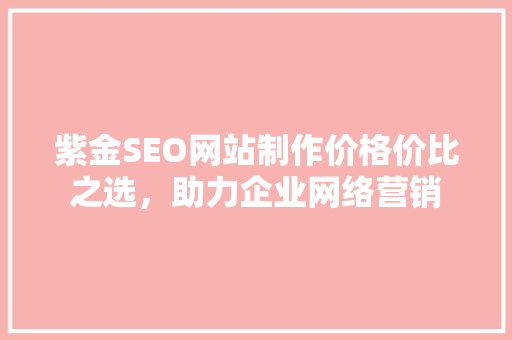 紫金SEO网站制作价格价比之选，助力企业网络营销