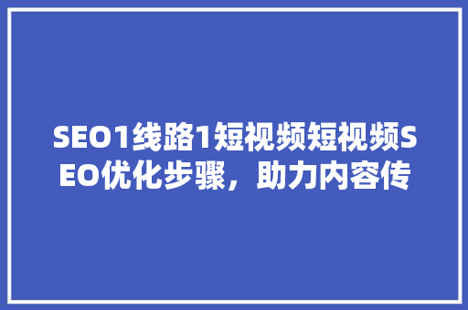 SEO1线路1短视频短视频SEO优化步骤，助力内容传播