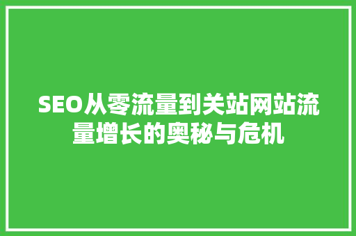 SEO从零流量到关站网站流量增长的奥秘与危机