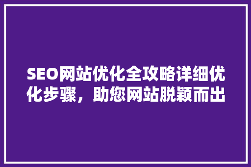 SEO网站优化全攻略详细优化步骤，助您网站脱颖而出