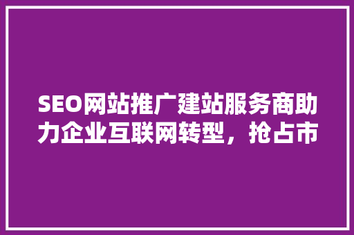 SEO网站推广建站服务商助力企业互联网转型，抢占市场先机