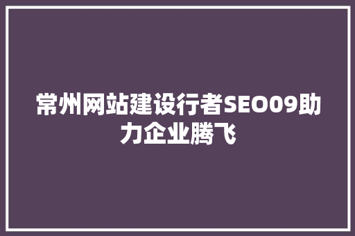 常州网站建设行者SEO09助力企业腾飞