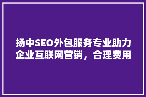 扬中SEO外包服务专业助力企业互联网营销，合理费用背后的价值  第1张