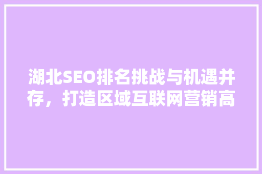 湖北SEO排名挑战与机遇并存，打造区域互联网营销高地