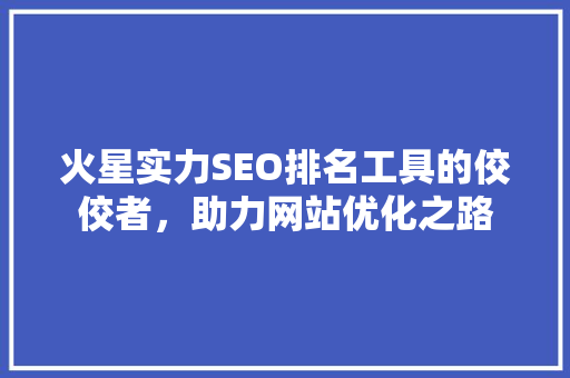 火星实力SEO排名工具的佼佼者，助力网站优化之路