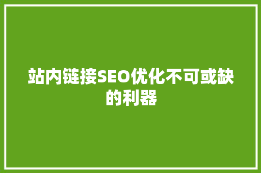 站内链接SEO优化不可或缺的利器