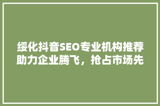 绥化抖音SEO专业机构推荐助力企业腾飞，抢占市场先机