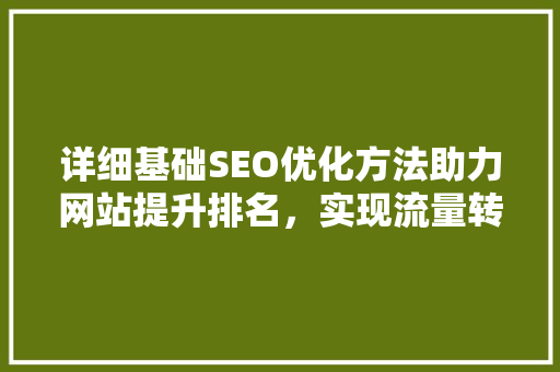 详细基础SEO优化方法助力网站提升排名，实现流量转化