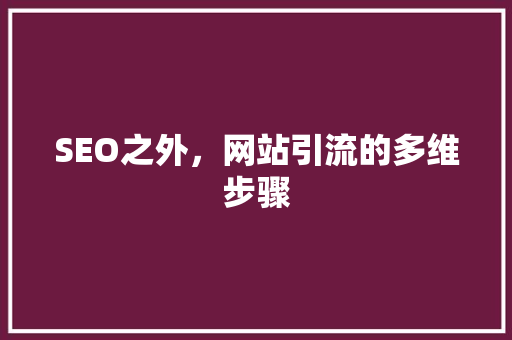 SEO之外，网站引流的多维步骤