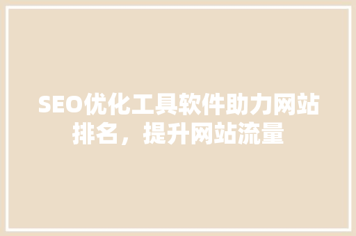 SEO优化工具软件助力网站排名，提升网站流量