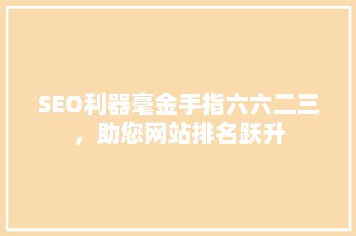SEO利器毫金手指六六二三，助您网站排名跃升