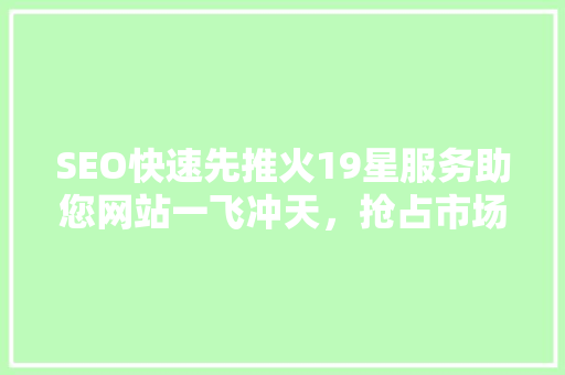 SEO快速先推火19星服务助您网站一飞冲天，抢占市场先机