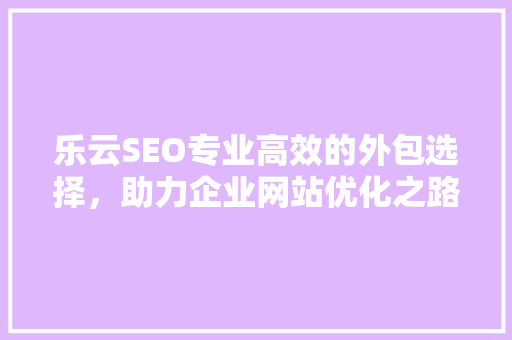 乐云SEO专业高效的外包选择，助力企业网站优化之路