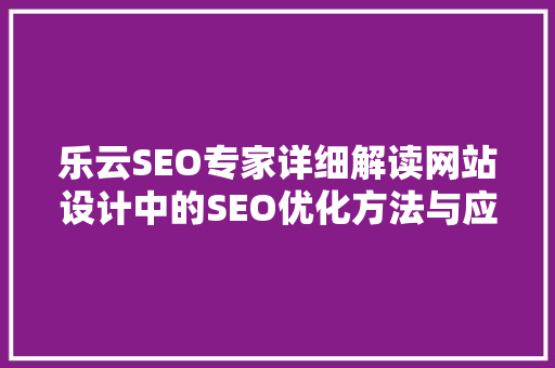 乐云SEO专家详细解读网站设计中的SEO优化方法与应用