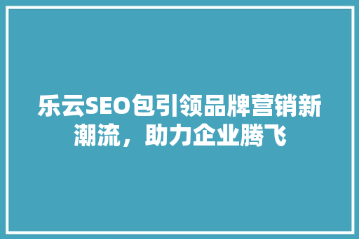 乐云SEO包引领品牌营销新潮流，助力企业腾飞  第1张