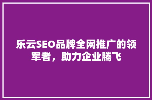 乐云SEO品牌全网推广的领军者，助力企业腾飞