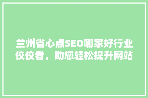 兰州省心点SEO哪家好行业佼佼者，助您轻松提升网站排名