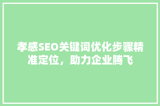 孝感SEO关键词优化步骤精准定位，助力企业腾飞