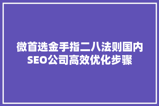 微首选金手指二八法则国内SEO公司高效优化步骤
