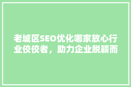 老城区SEO优化哪家放心行业佼佼者，助力企业脱颖而出