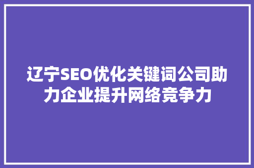 辽宁SEO优化关键词公司助力企业提升网络竞争力